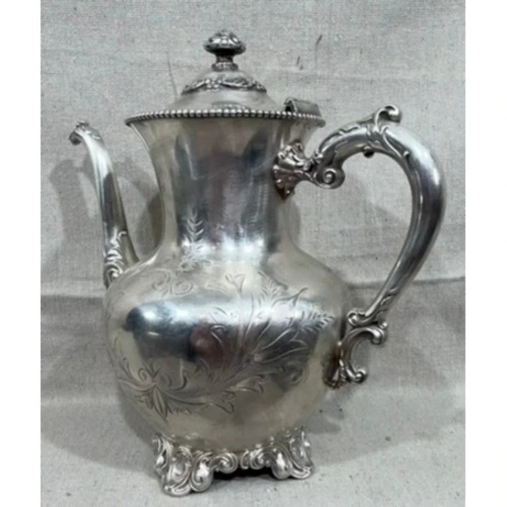 Antique Knickerbocker Silver Co Quadruple Plated 922 Coffee Pot Victorian 9.5in